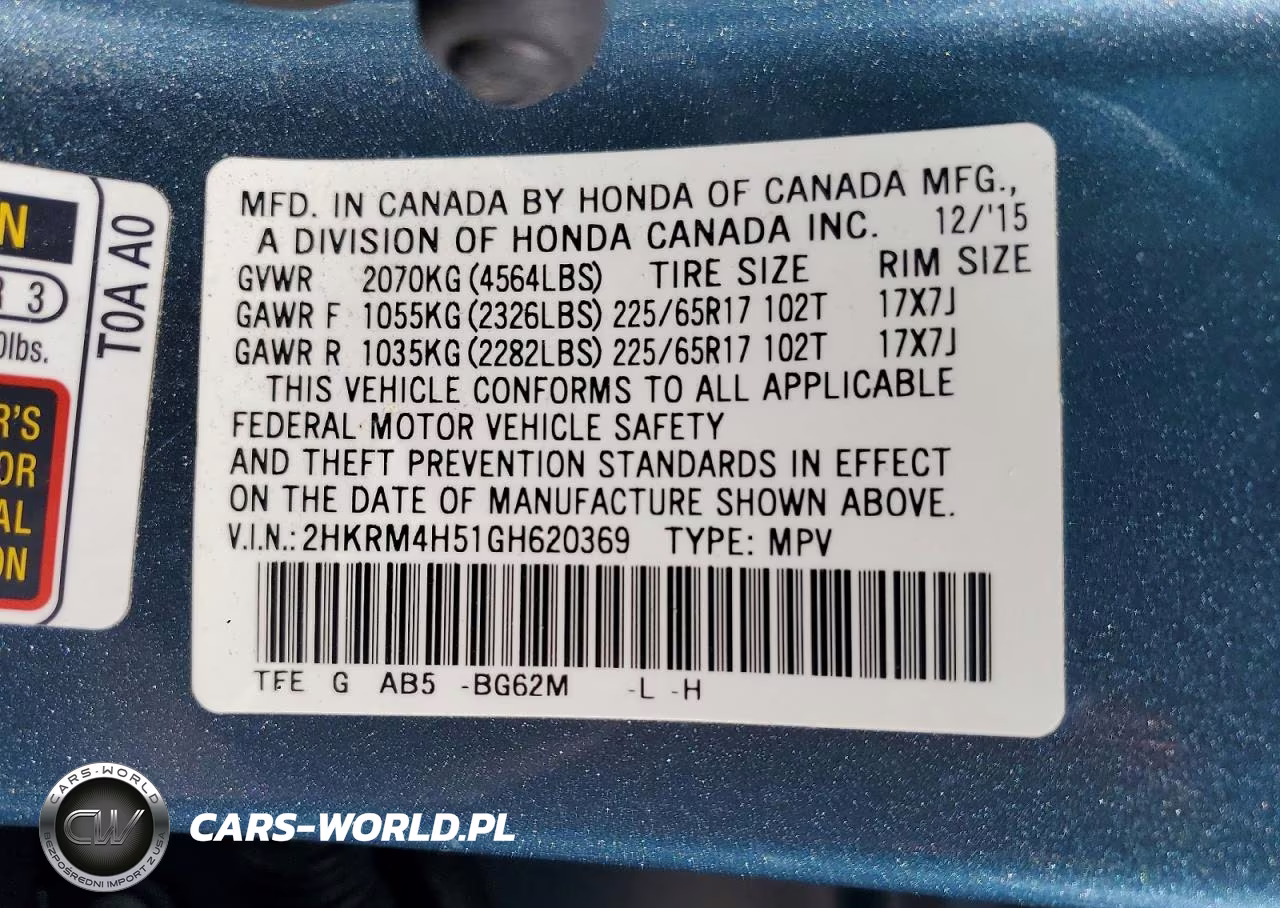 2016 Honda Cr-V Ex VIN:2HKRM4H51GH620369 - 12