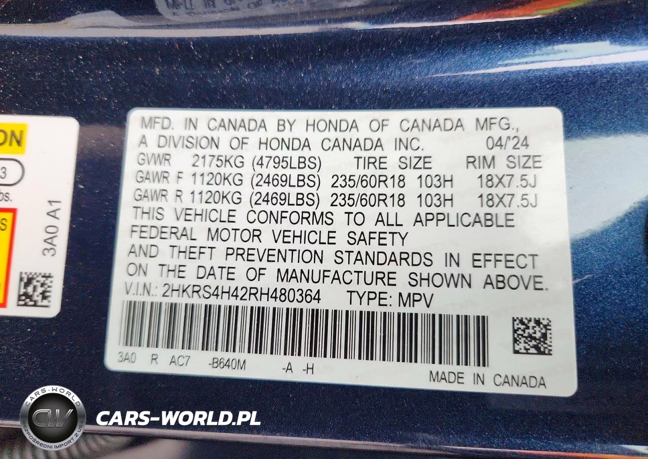 2024 Honda Cr-V Ex VIN:2HKRS4H42RH480364 - 13