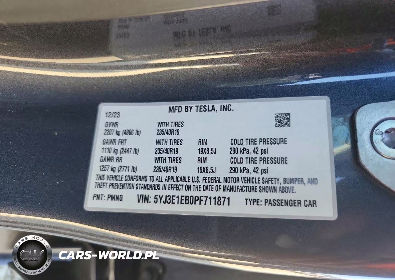 2023 Tesla Model 3 VIN:5YJ3E1EB0PF711871 - 13