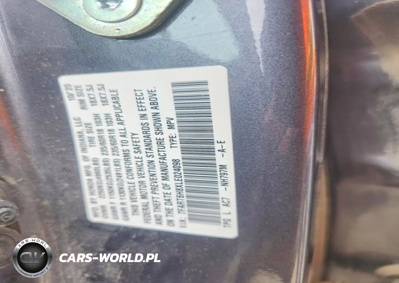 2020 Honda Cr-V Exl VIN:7FART6H8XLE024098 - 13