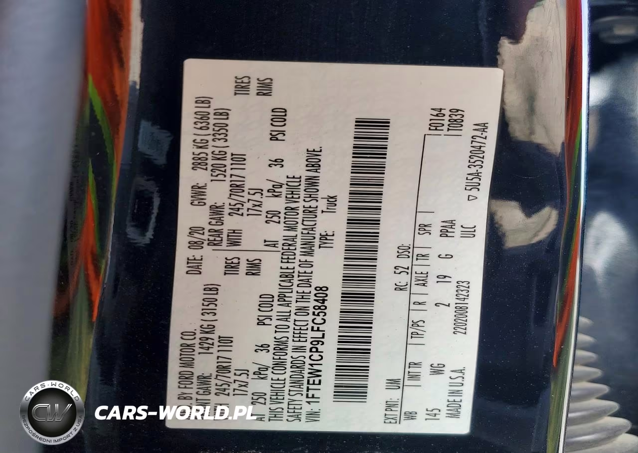 2020 Ford F150 Supercrew VIN:1FTEW1CP9LFC58408 - 14