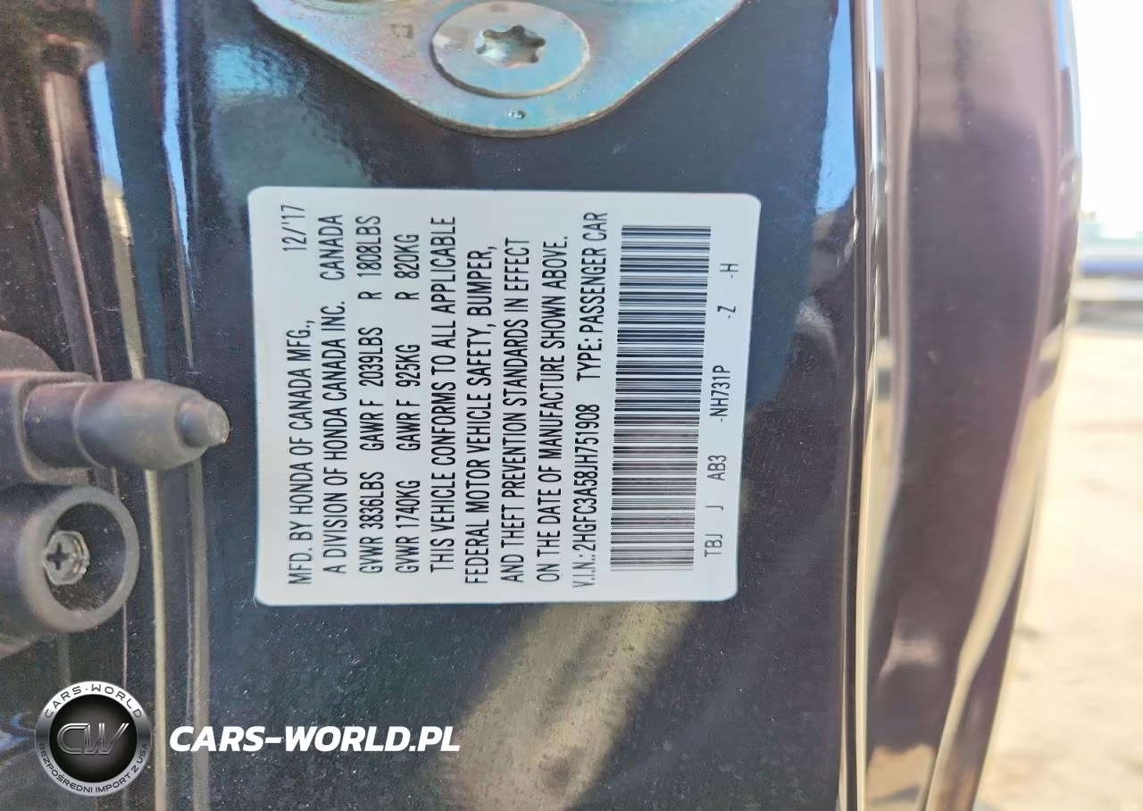 2018 Honda Civic Si VIN:2HGFC3A58JH751908 - 12