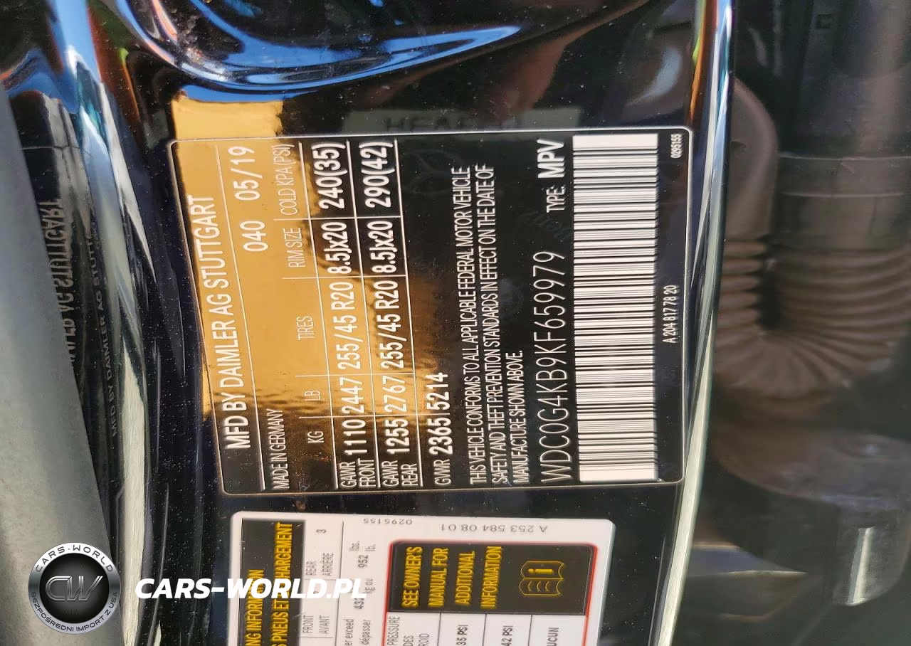 2019 Mercedes-Benz Glc 300 4Matic VIN:WDC0G4KB9KF659979 - 13