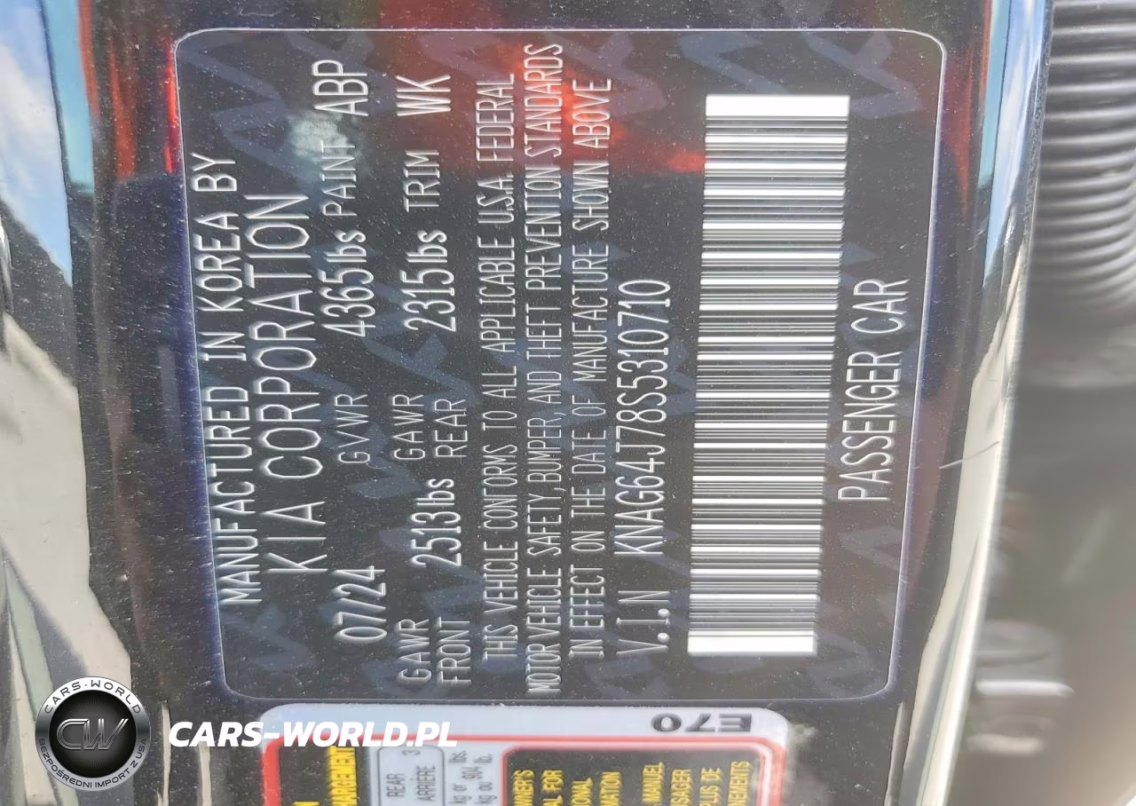 2025 Kia K5 Gt Line VIN:KNAG64J78S5310710 - 12