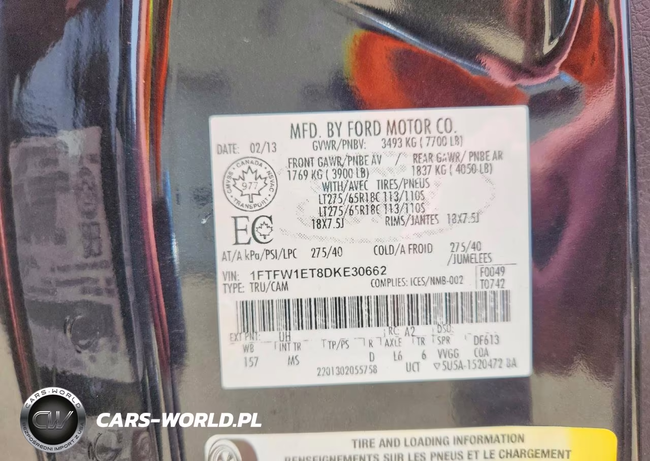 2013 Ford F150 Supercrew VIN:1FTFW1ET8DKE30662 - 12
