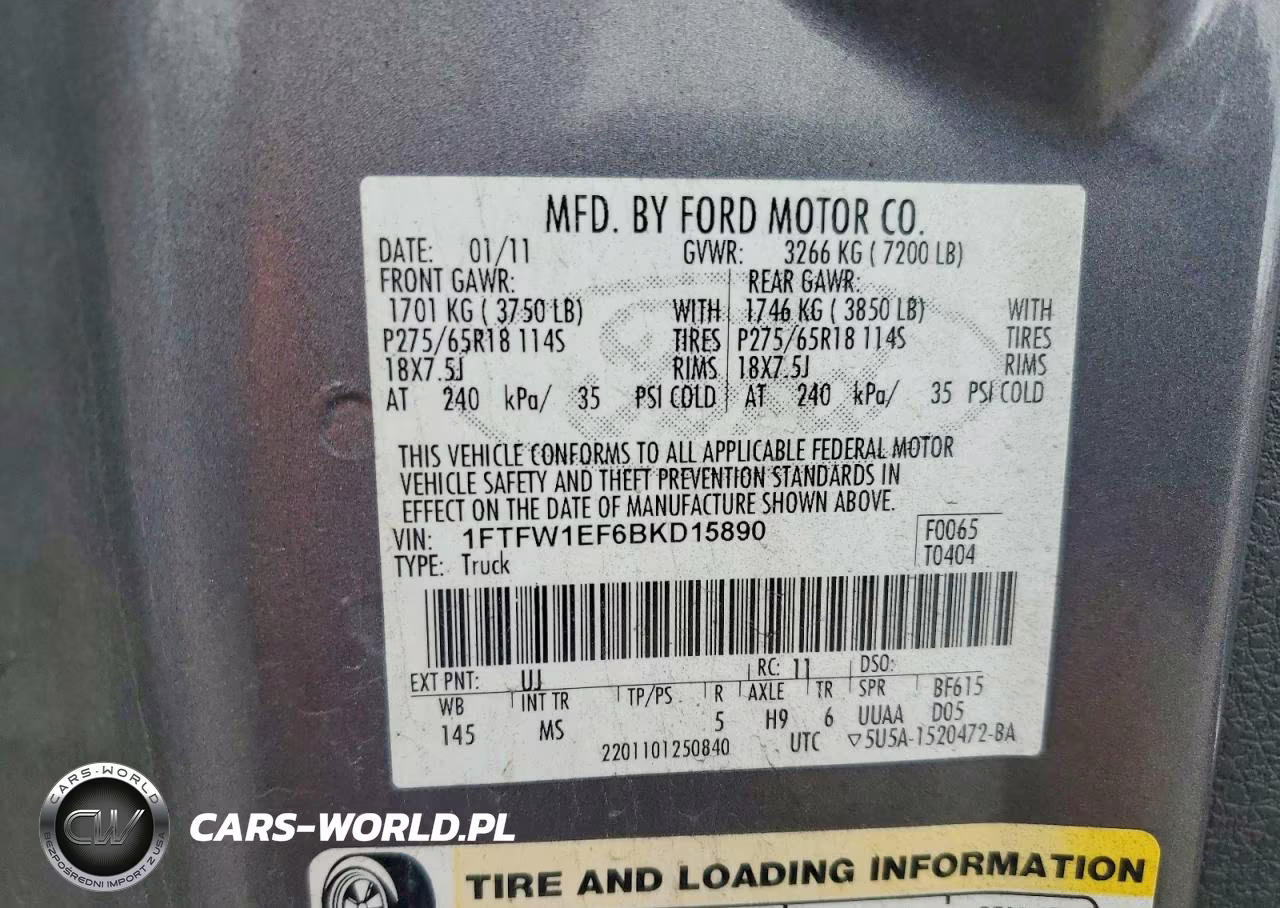 2011 Ford F150 Supercrew VIN:1FTFW1EF6BKD15890 - 12