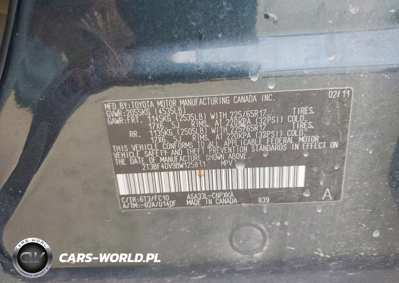 2011 Toyota Rav4 Base VIN:2T3BF4DV9BW125811 - 13