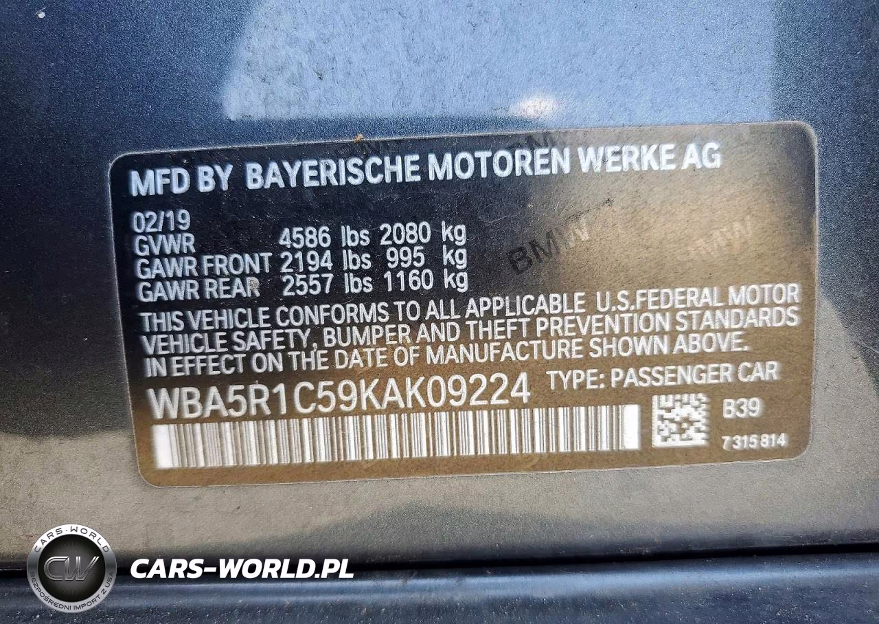 2019 BMW 330I VIN:WBA5R1C59KAK09224 - 13