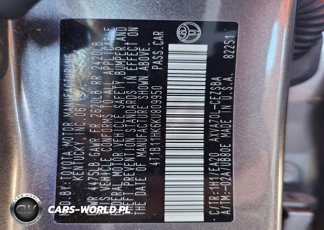 2019 Toyota Camry Se VIN:4T1B11HK6KU809950 - 12
