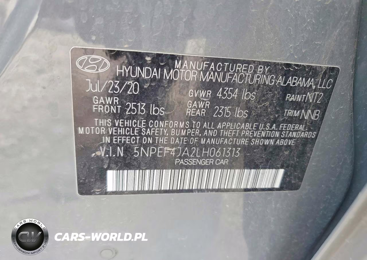 2020 Hyundai Sonata Sel VIN:5NPEF4JA2LH061313 - 12
