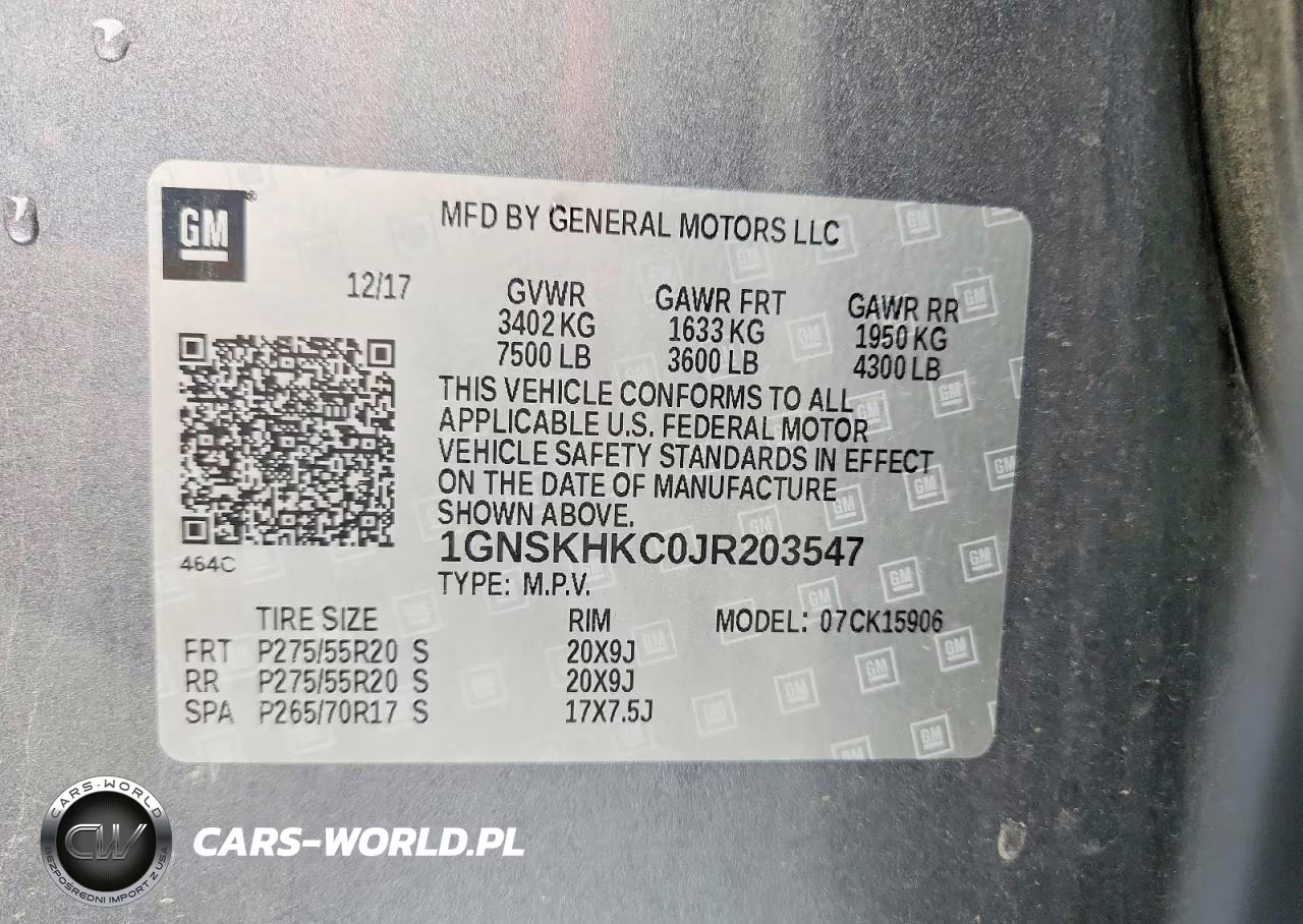 2018 Chevrolet Suburban K1500 Lt VIN:1GNSKHKC0JR203547 - 13