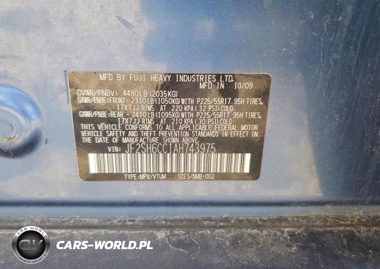 2010 Subaru Forester 2.5X Premium VIN:JF2SH6CC1AH743975 - 13