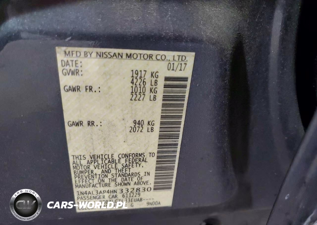 2017 Nissan Altima 2.5 S VIN:1N4AL3AP4HN332830 - 12