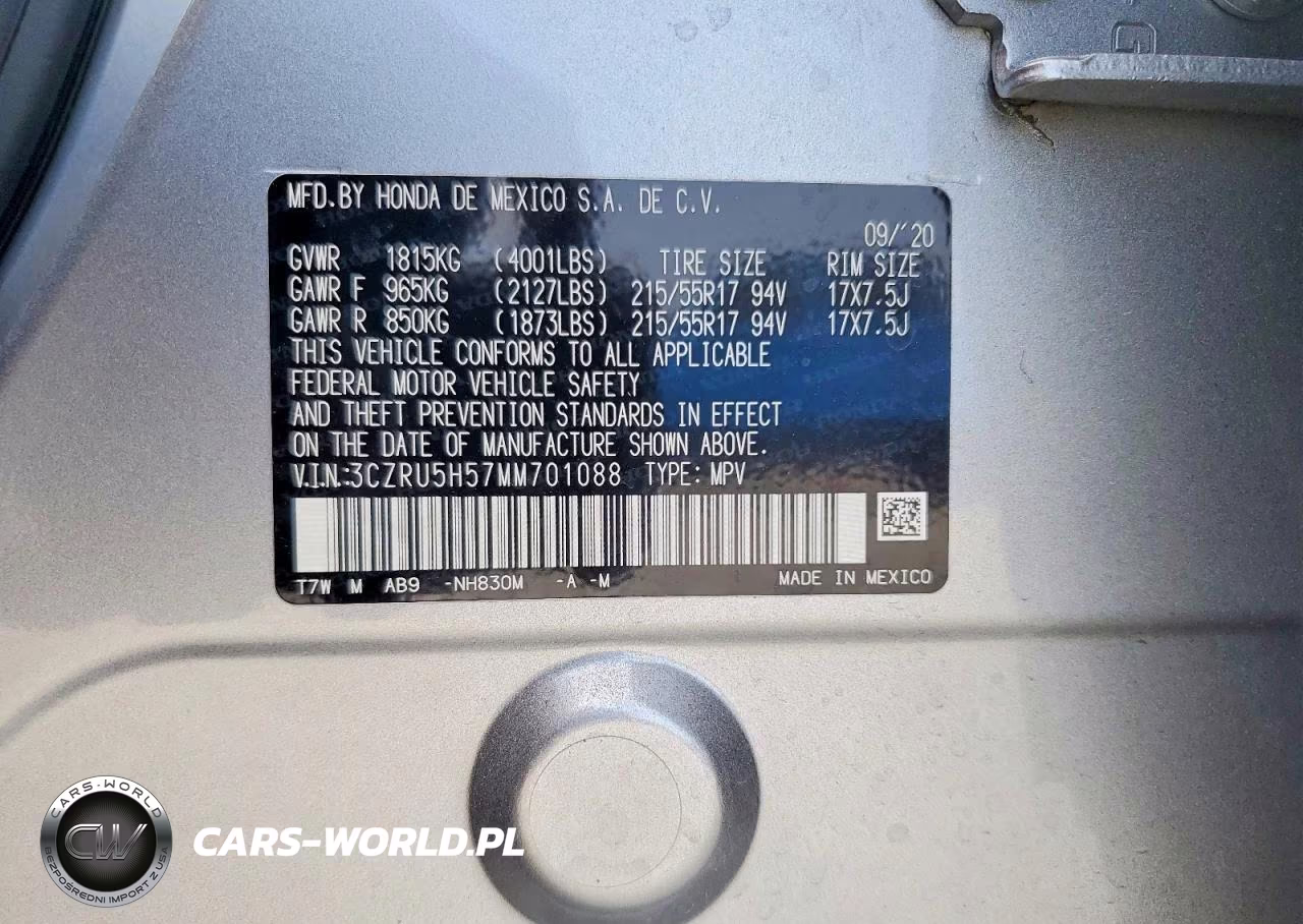 2021 Honda Hr-V Ex VIN:3CZRU5H57MM701088 - 14