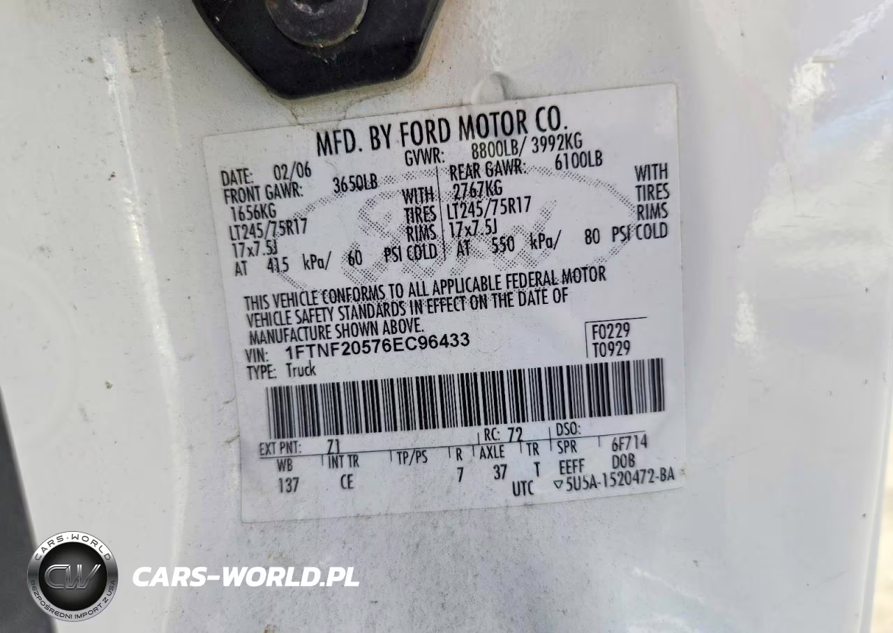 2006 Ford F250 Super Duty VIN:1FTNF20576EC96433 - 13