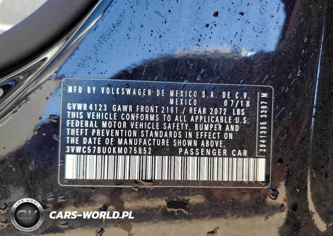 2019 Volkswagen Jetta S VIN:3VWC57BU0KM075852 - 12
