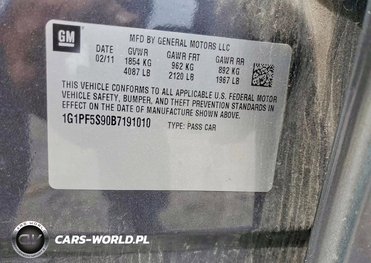 2011 Chevrolet Cruze Lt VIN:1G1PF5S90B7191010 - 12