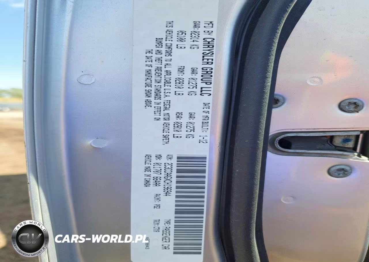 2012 Chrysler 300 VIN:2C3CCAAGXCH196944 - 12