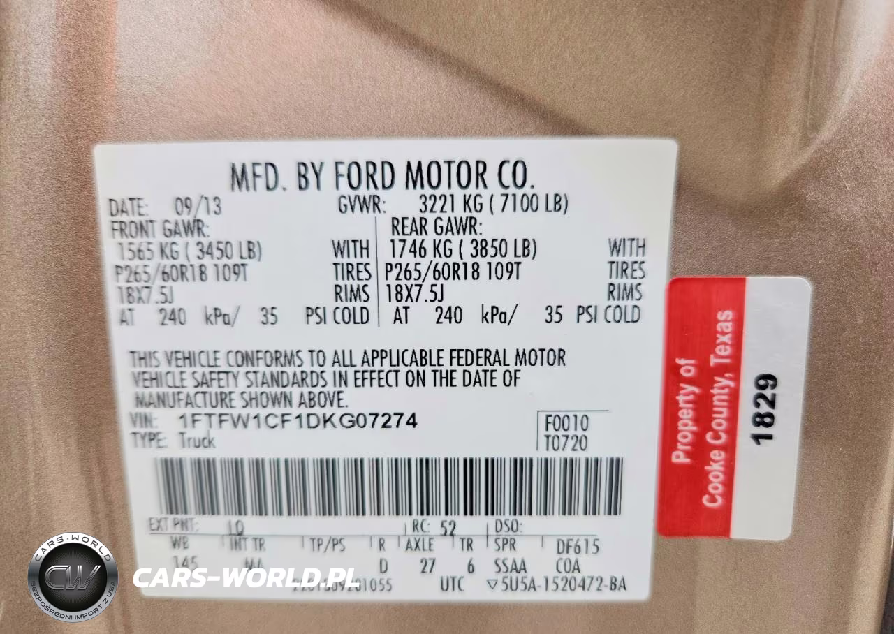 2013 Ford F150 Supercrew VIN:1FTFW1CF1DKG07274 - 12