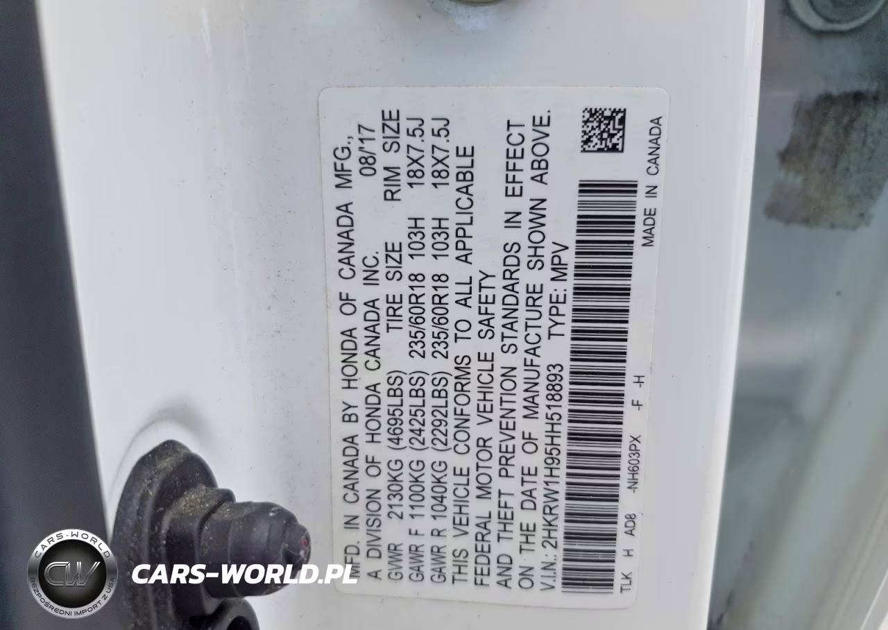 2017 Honda Cr-V Touring VIN:2HKRW1H95HH518893 - 13