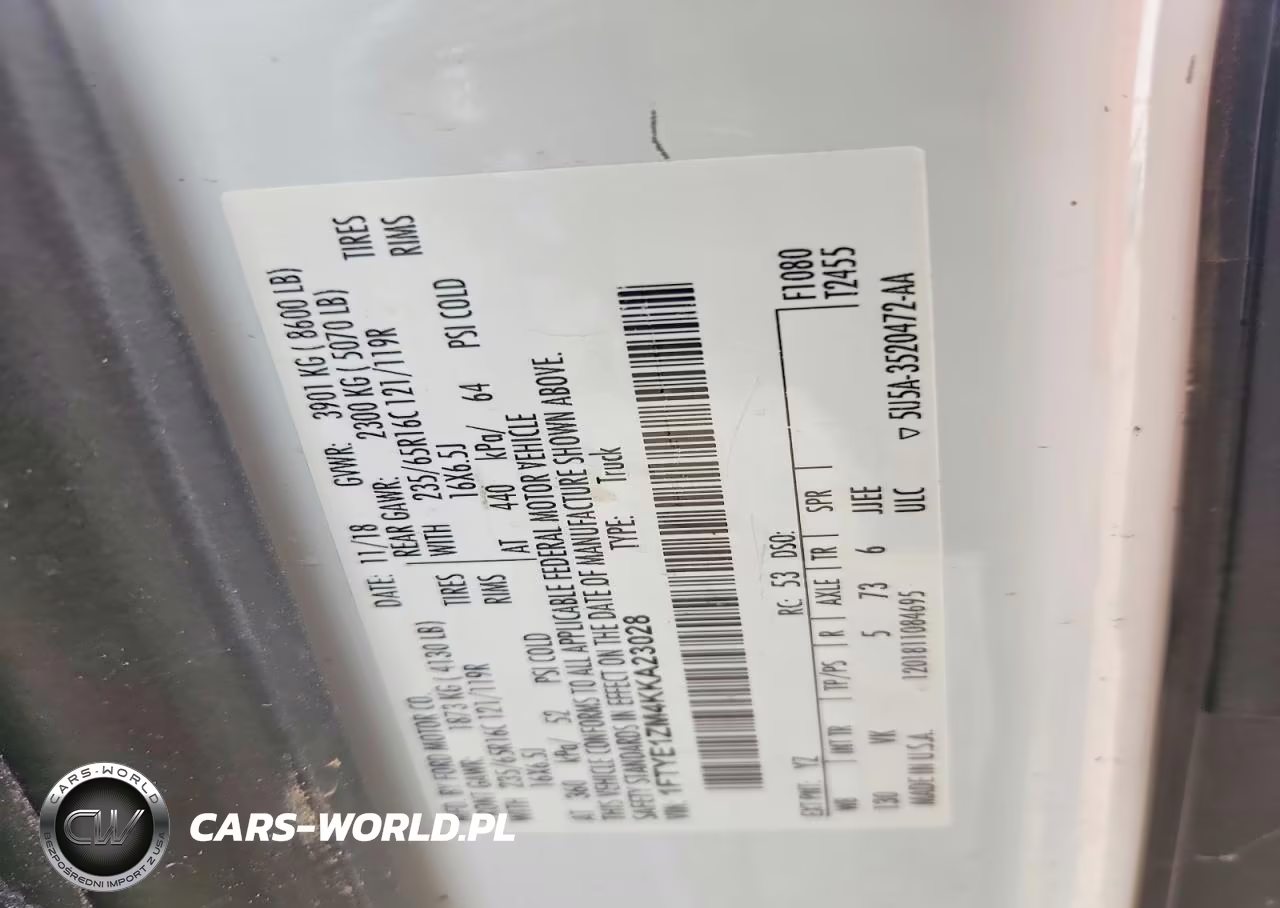 2019 Ford Transit T-150 VIN:1FTYE1ZM4KKA23028 - 13
