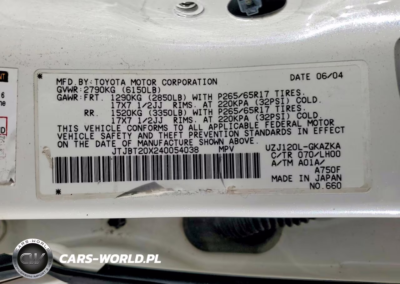 2004 Lexus Gx 470 VIN:JTJBT20X240054038 - 12