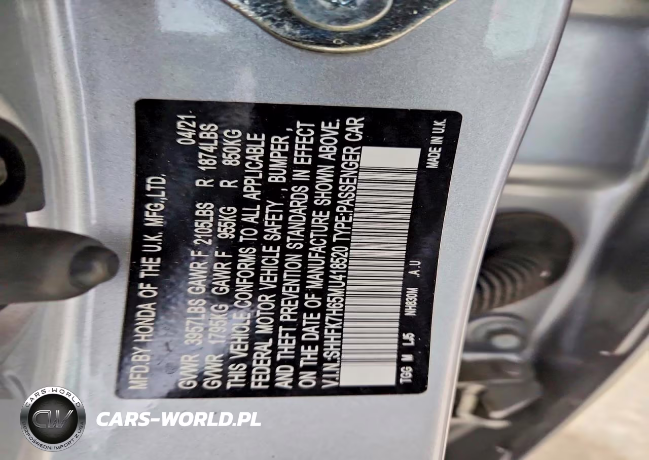 2021 Honda Civic Ex VIN:SHHFK7H65MU418520 - 12