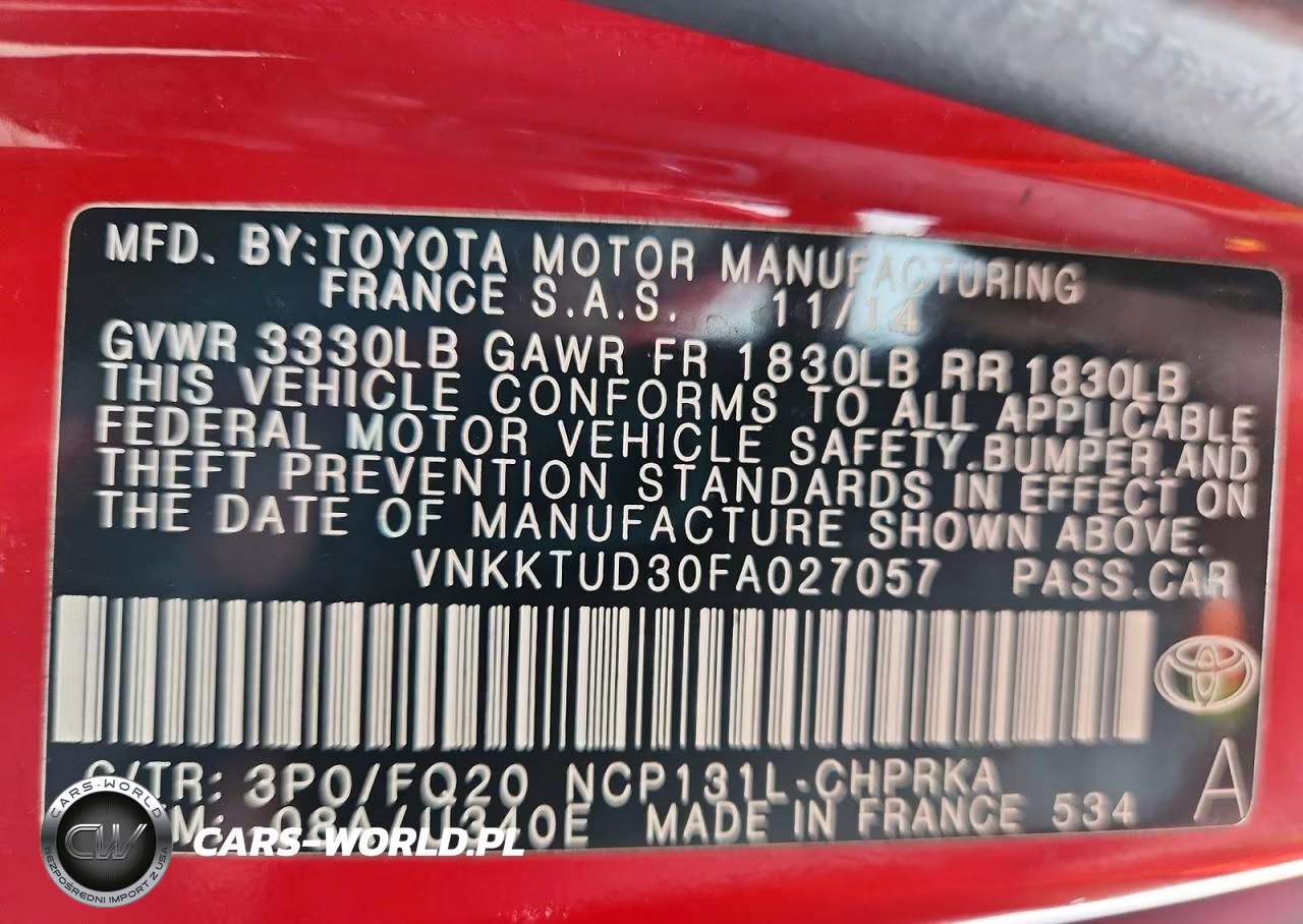 2015 Toyota Yaris 5-Door L VIN:VNKKTUD30FA027057 - 12