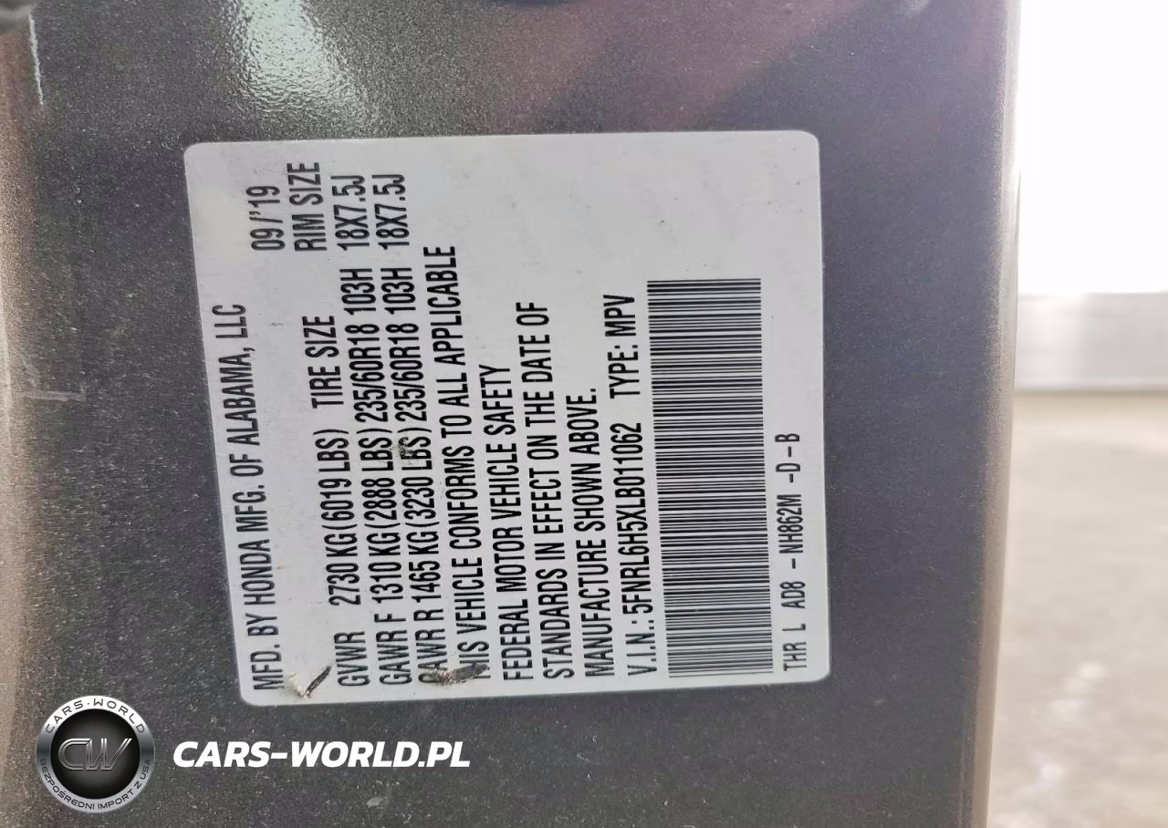 2020 Honda Odyssey Ex VIN:5FNRL6H5XLB011062 - 12