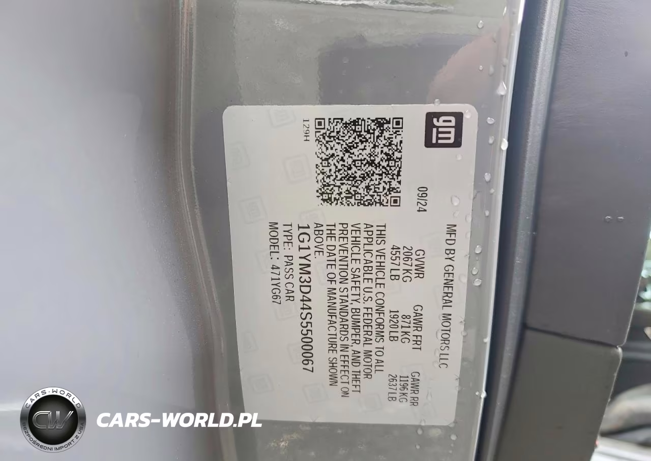 2025 Chevrolet Corvette E-Ray 3Lz VIN:1G1YM3D44S5500067 - 12