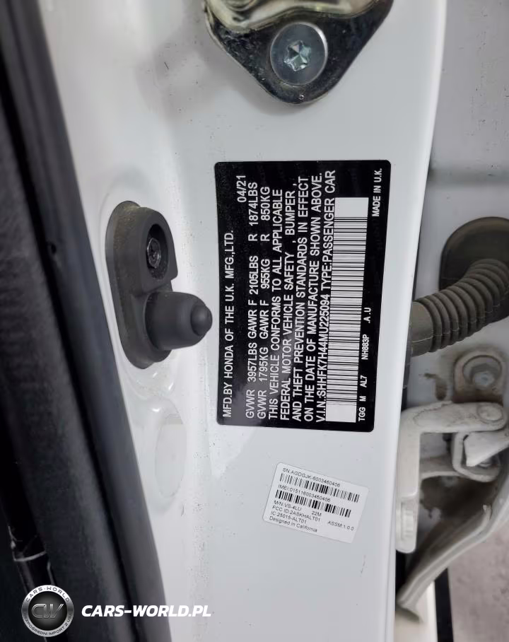 2021 Honda Civic Sport VIN:SHHFK7H44MU225094 - 12