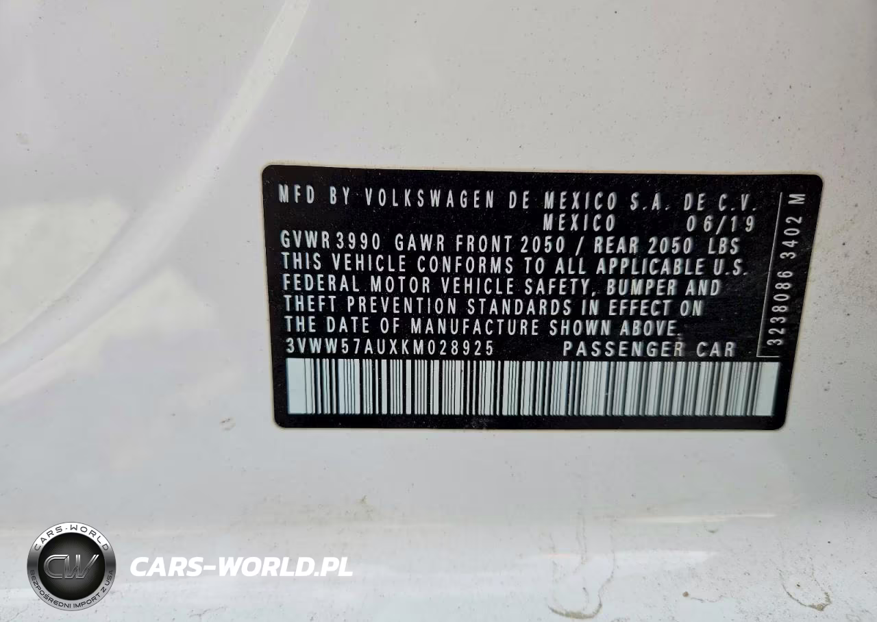 2019 Volkswagen Golf S VIN:3VWW57AUXKM028925 - 13