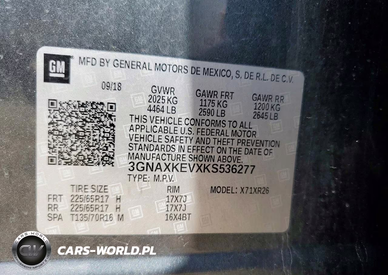 2019 Chevrolet Equinox Lt VIN:3GNAXKEVXKS536277 - 12