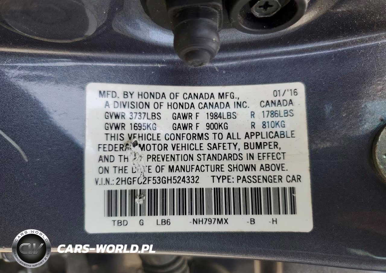 2016 Honda Civic Lx VIN:2HGFC2F53GH524332 - 12
