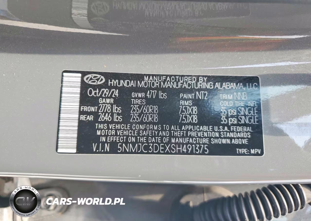 2025 Hyundai Tucson Sel VIN:5NMJC3DEXSH491375 - 13
