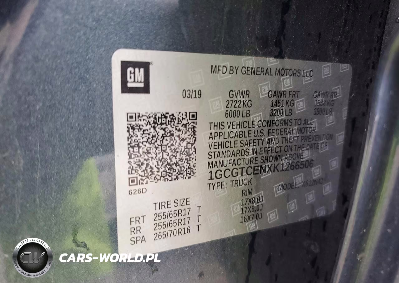 2019 Chevrolet Colorado Lt VIN:1GCGTCENXK1266506 - 13