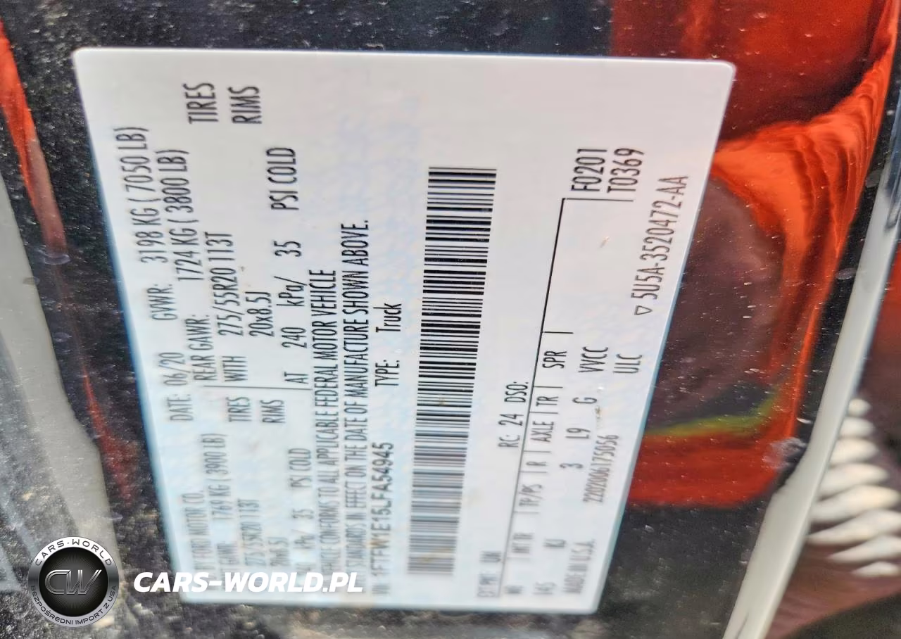 2020 Ford F150 Supercrew VIN:1FTFW1E15LFA54945 - 12