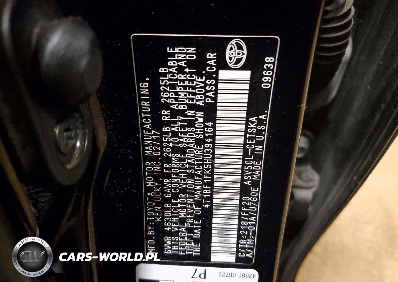 2017 Toyota Camry Se VIN:4T1BF1FK5HU394164 - 12