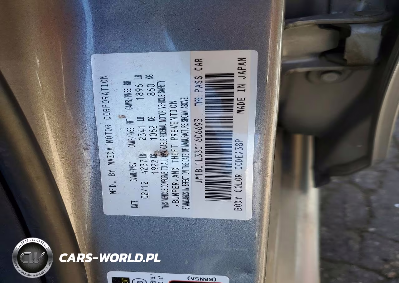 2012 Mazda Speed 3 VIN:JM1BL1L33C1606693 - 12