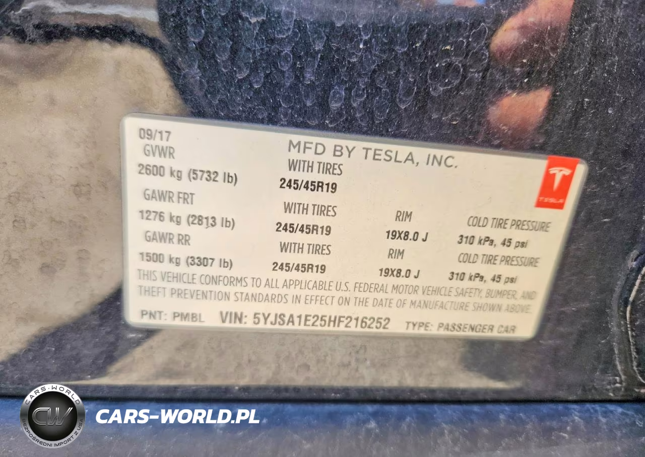 2017 Tesla Model S VIN:5YJSA1E25HF216252 - 13