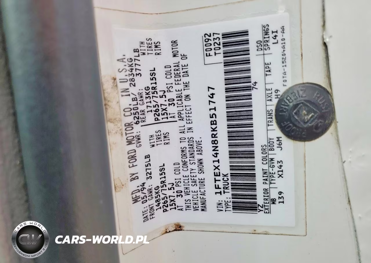 1994 Ford F150 VIN:1FTEX14N8RKB51747 - 12