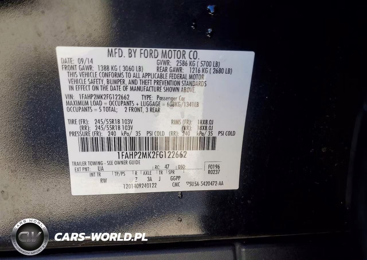 2015 Ford Taurus Police Interceptor VIN:1FAHP2MK2FG122662 - 12