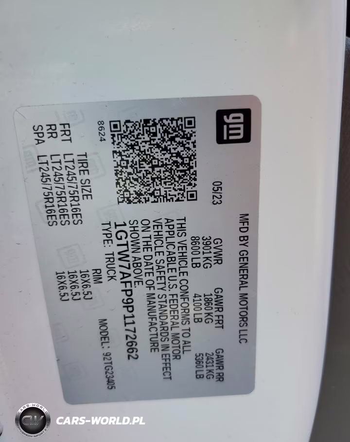 2023 GMC Savana G2500 VIN:1GTW7AFP9P1172662 - 14