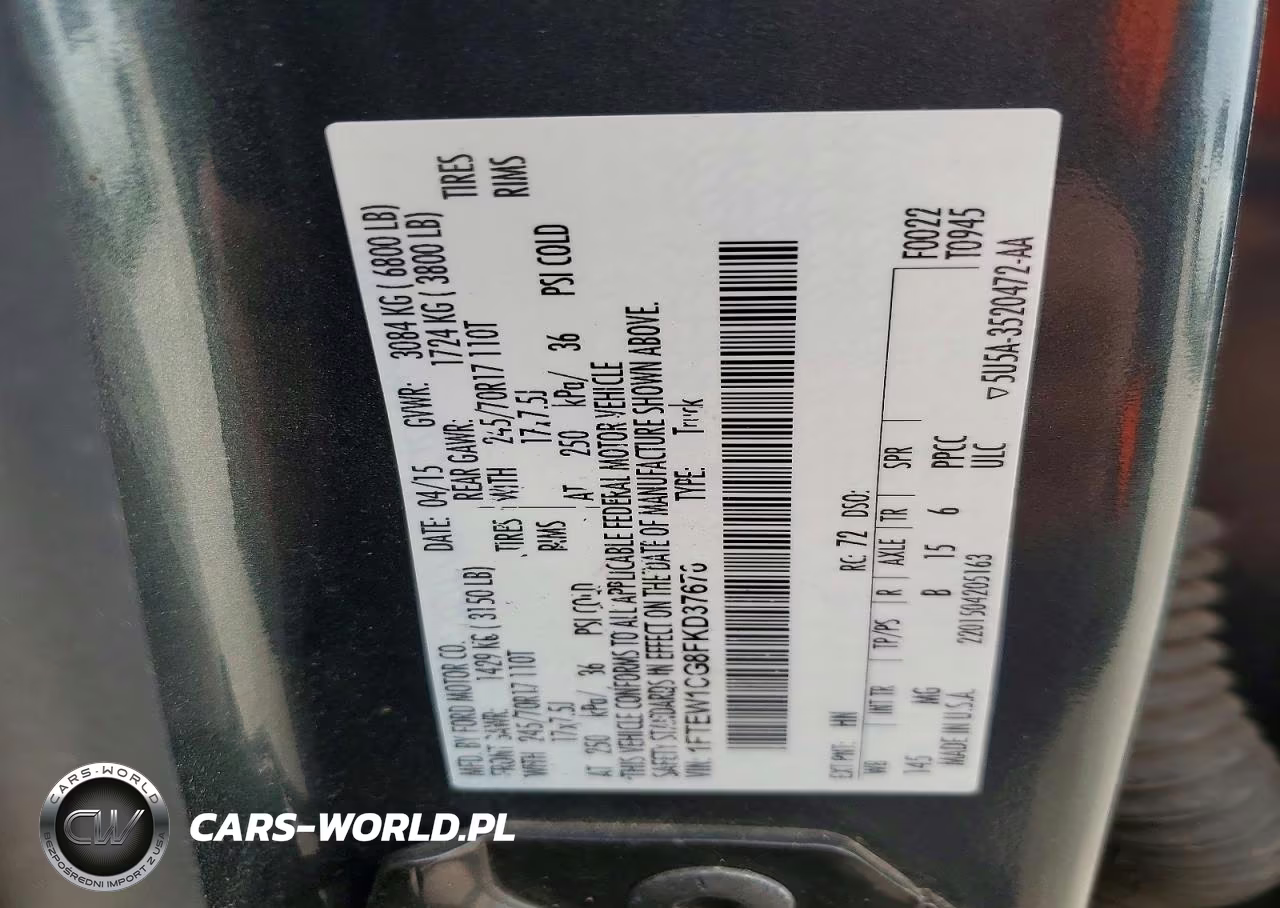 2015 Ford F150 Supercrew VIN:1FTEW1CG8FKD37676 - 12