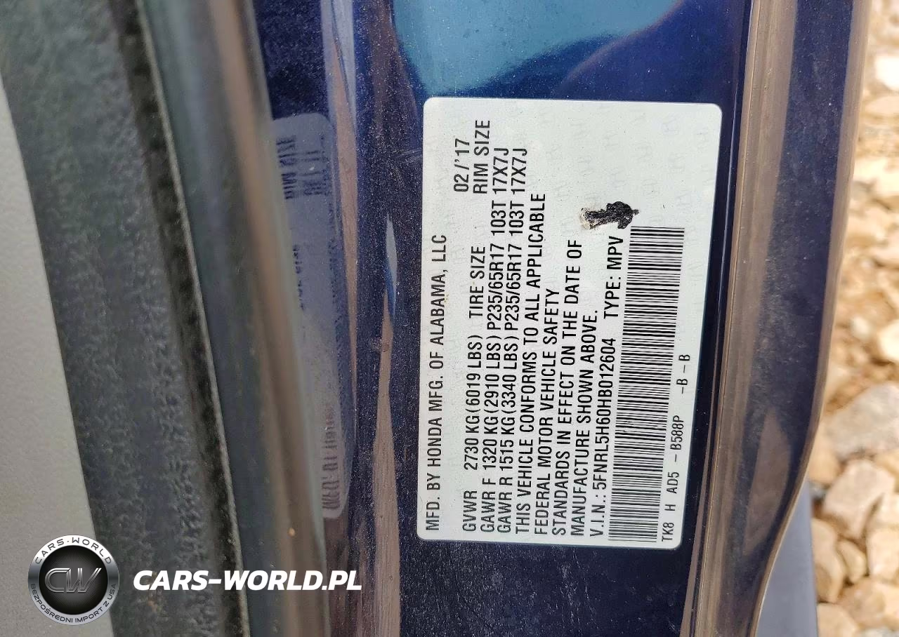 2017 Honda Odyssey Exl VIN:5FNRL5H60HB012604 - 13