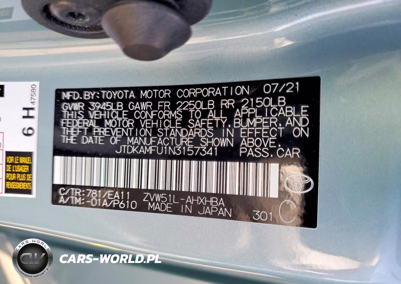 2022 Toyota Prius Limited VIN:JTDKAMFU1N3157341 - 13