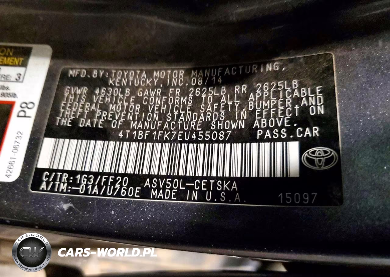 2014 Toyota Camry VIN:4T1BF1FK7EU455087 - 13