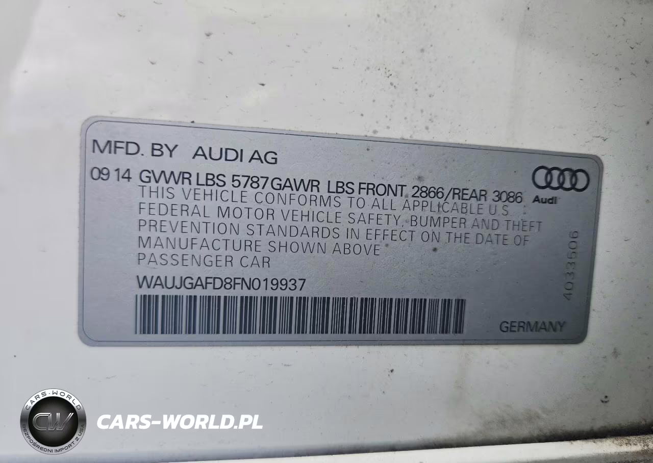 2015 Audi A8 Quattro VIN:WAUJGAFD8FN019937 - 12