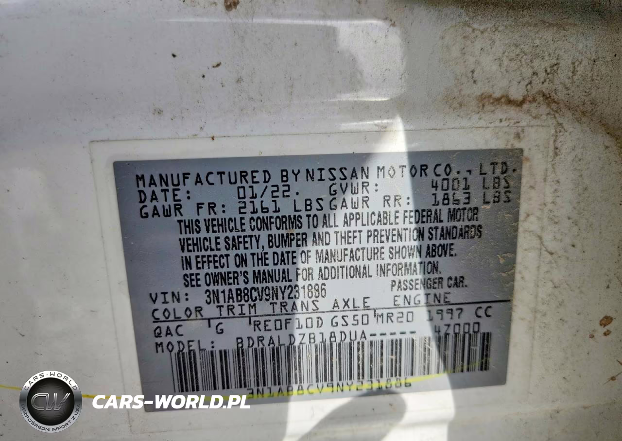 2022 Nissan Sentra Sv VIN:3N1AB8CV9NY231886 - 12