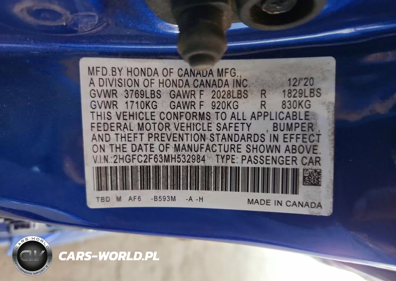 2021 Honda Civic Lx VIN:2HGFC2F63MH532984 - 12